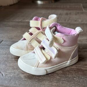 Cat & Jack Pink & Cream High-Top Velcro Sneakers